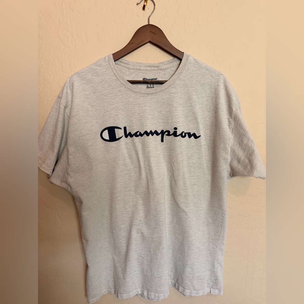Champion Men’s Grey Script Logo T-Shirt